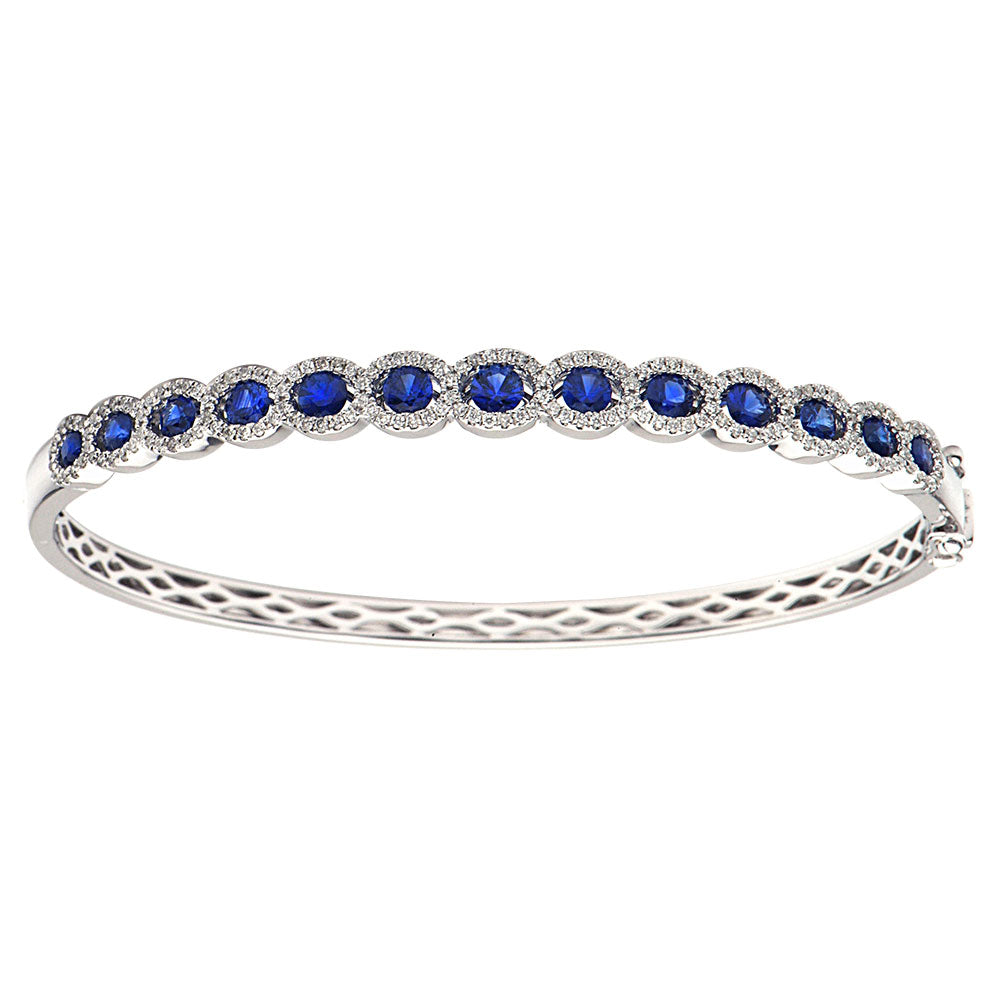 18K White Gold Blue Sapphire Bracelet, 1.55ct