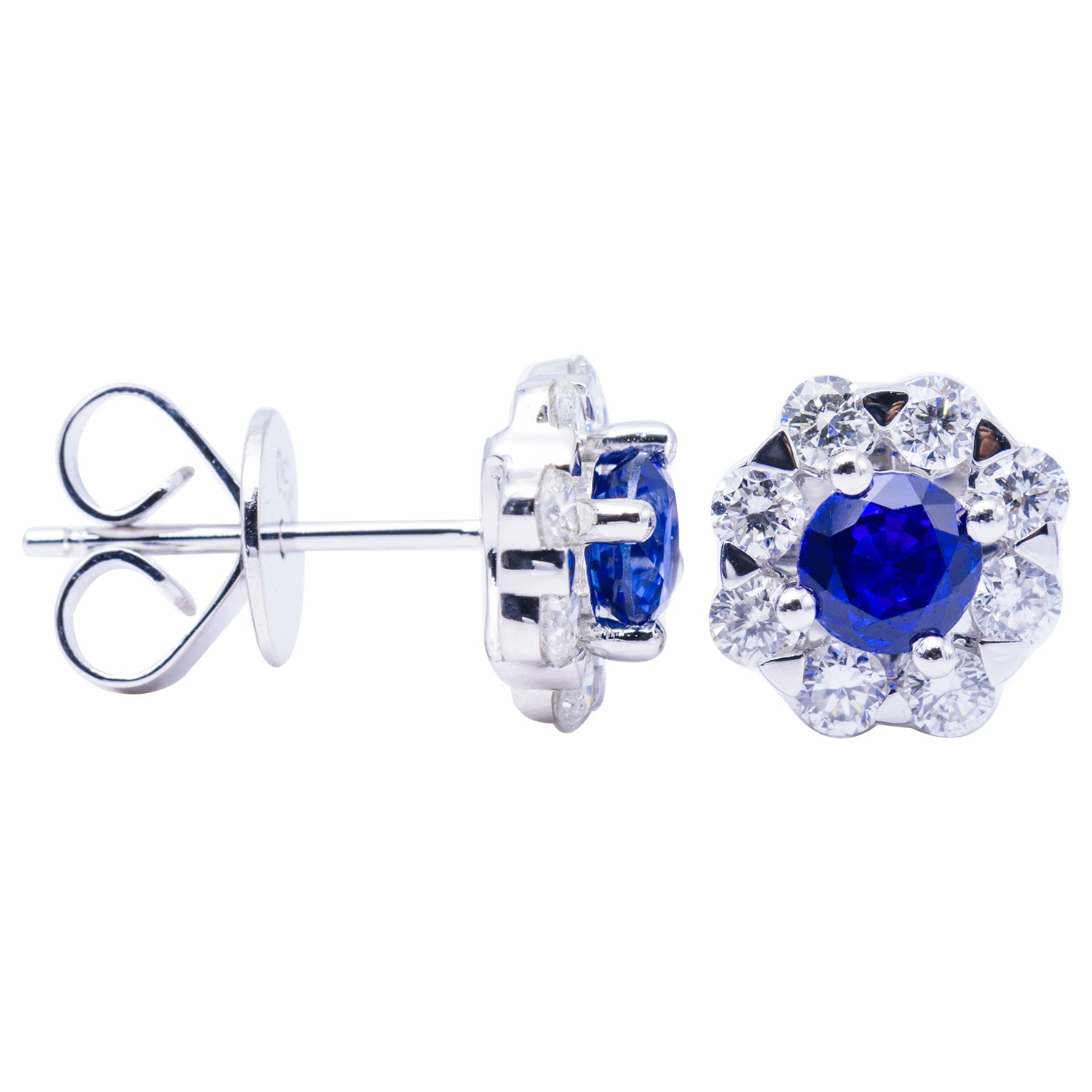 Sapphire and Diamond Sun Earring