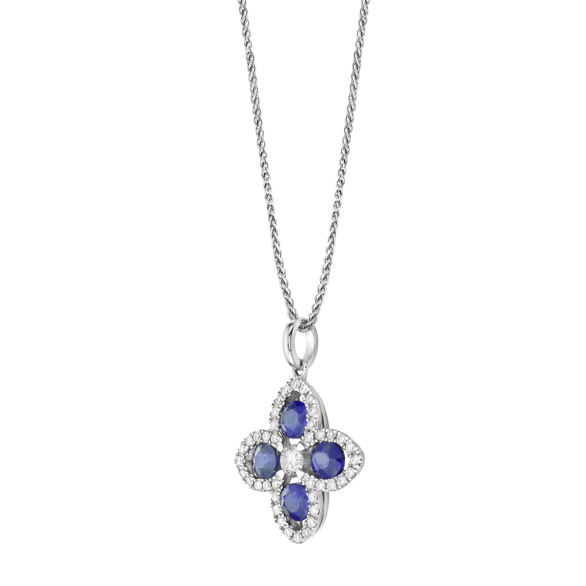 14K Yellow Gold Blue Sapphire Pendant, 0.83ct