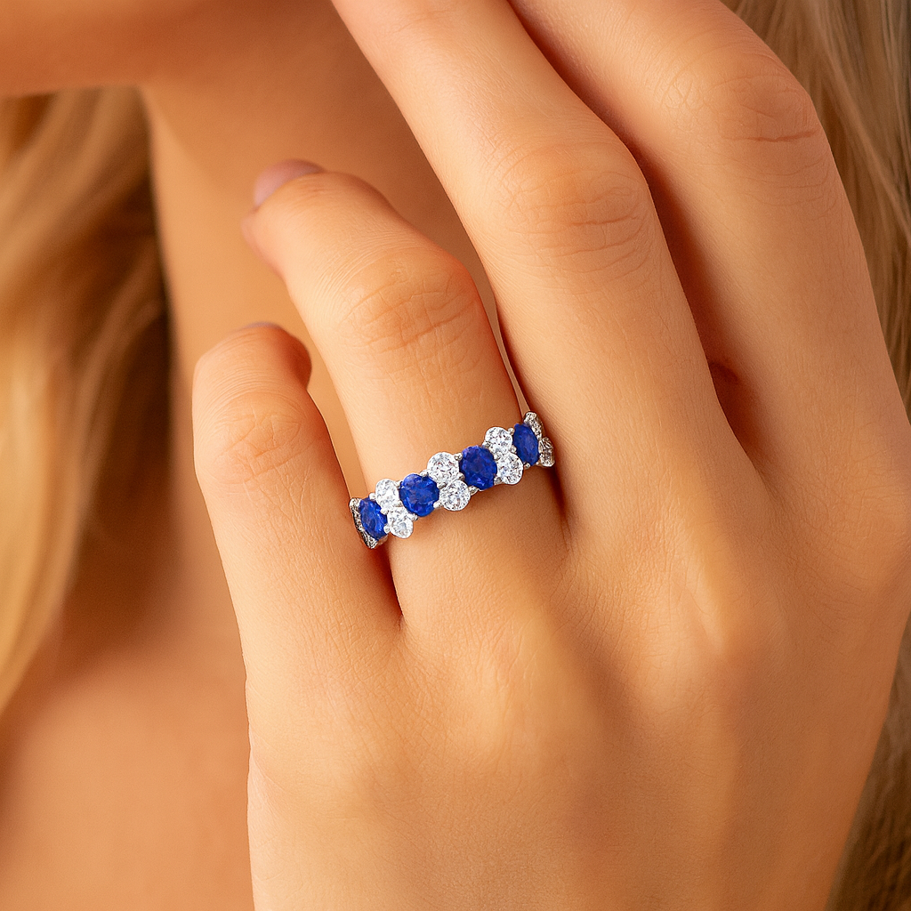 18K White Gold Blue Sapphire Ring, 1.96ct