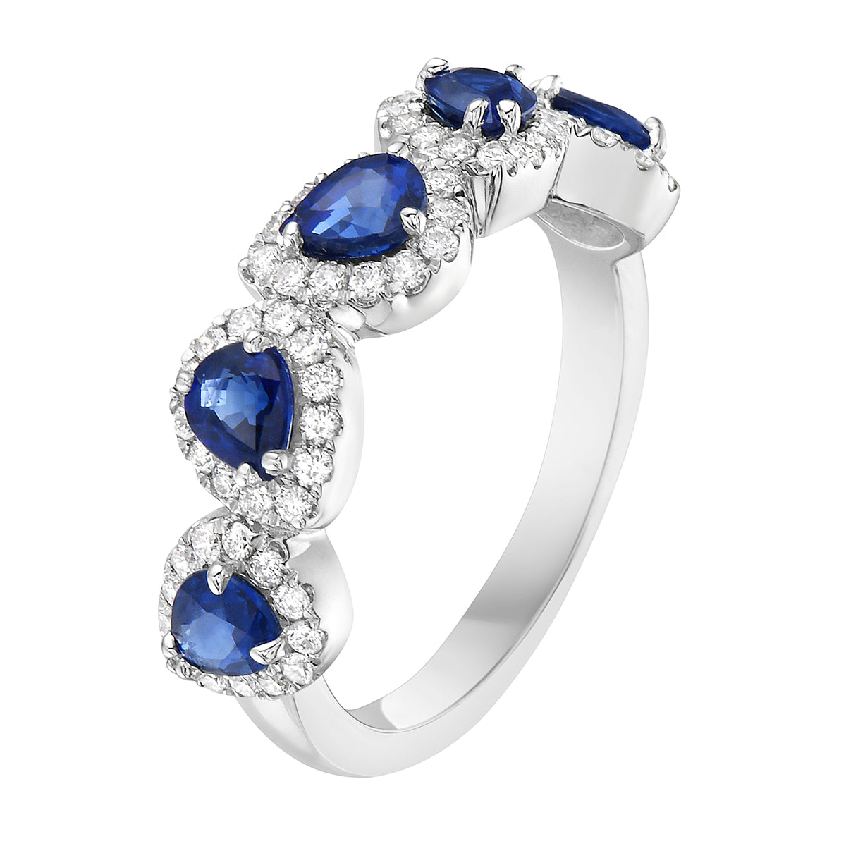 18K White Gold Blue Sapphire Ring, 1.48ct