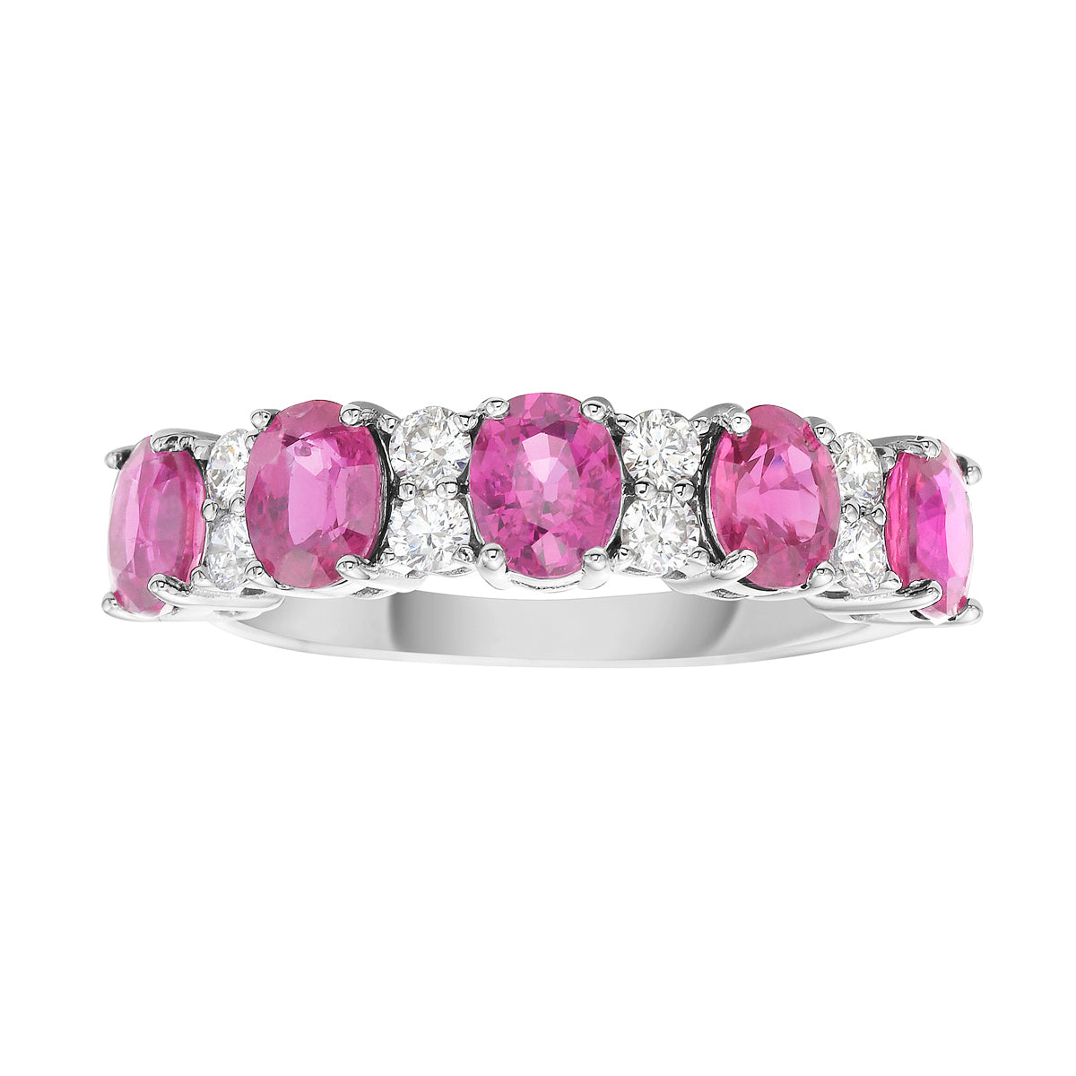 18K White Gold Pink Sapphire Ring