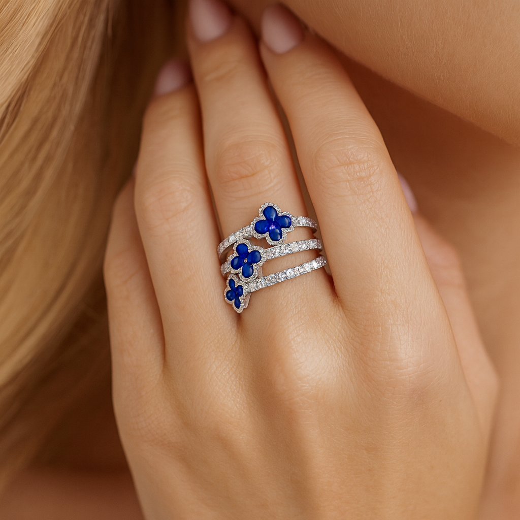 18K White Gold Blue Sapphire Ring, 0.69ct