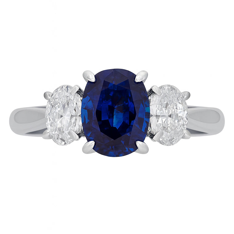 18K White Gold Blue Sapphire Ring, 1.39ct