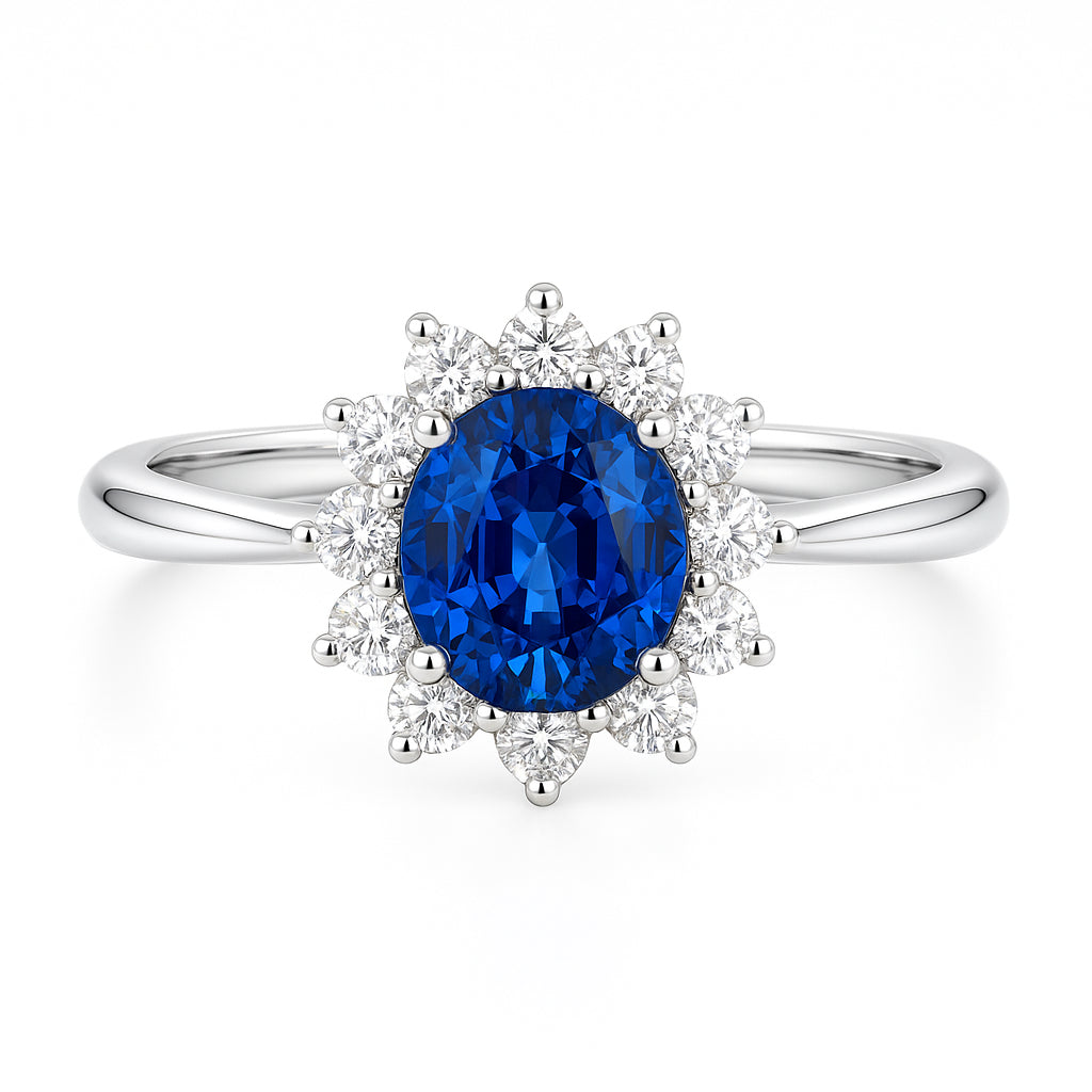Handmade 18K White Gold Blue Sapphire Ring, 2.35ct