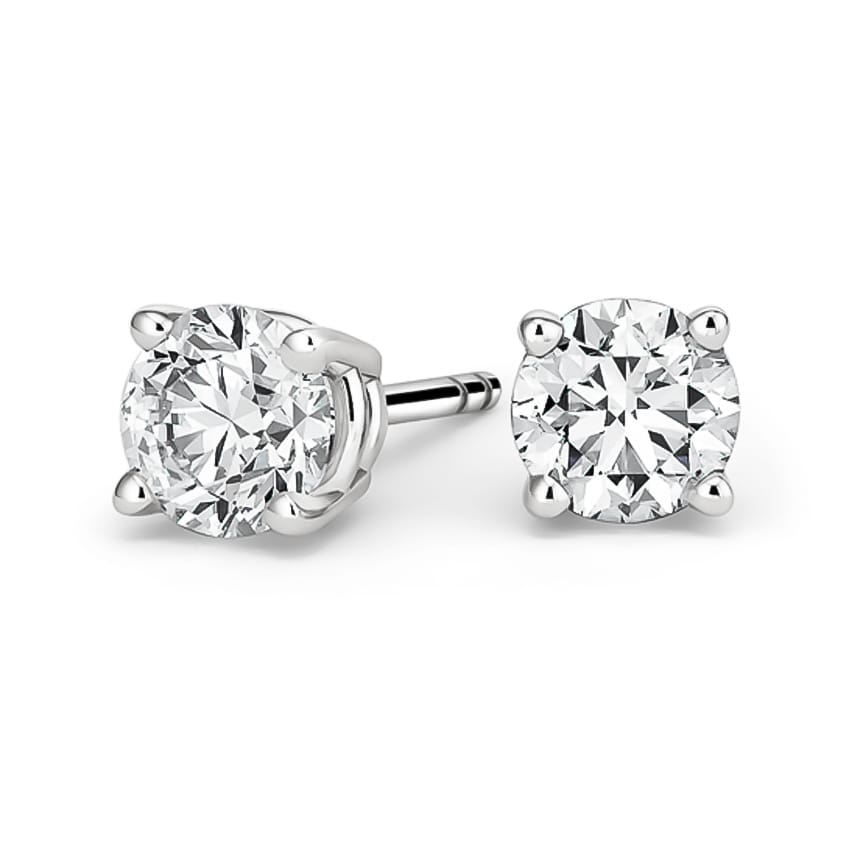 14K White Gold Diamond Stud Earrings, 0.2ct