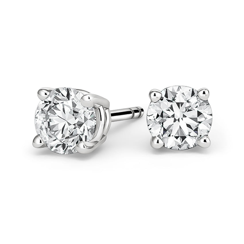 14K White Gold Diamond Stud Earrings, 0.25ct