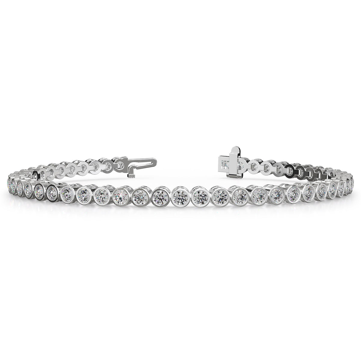 14K White Gold Diamond Tennis Bracelet, 2ct